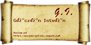 Góczán István névjegykártya
