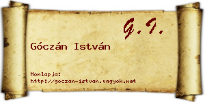 Góczán István névjegykártya